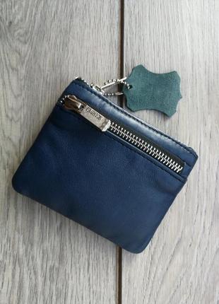 Міні гаманець шкіряний синій