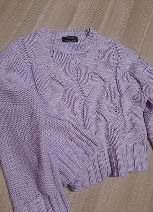 В'язаний светр, джемпер лаванда пуловер світшот