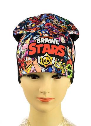 Детские тонкие трикотажные шапки бравлс старс. весна, деми