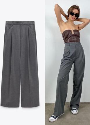 Брюки палаццо штаны прямые зара zara