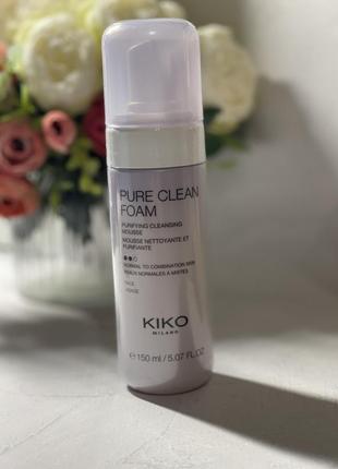 Pure clean foam очищающий мусс для лица kiko