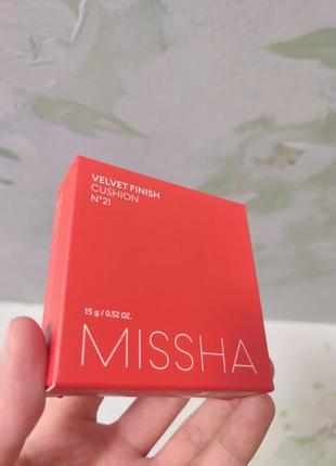 Тональний крем-кушон missha velvet finish cushion spf50+/pa+++, оттенок №213 фото