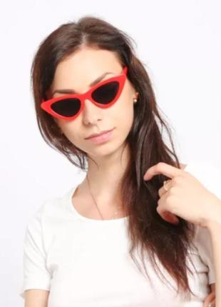 Окуляри сонцезахисні очки  солнцезащитные  кошачий глаз красные1 фото