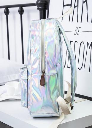 Модный голографический рюкзак для девочек. 3 цвета7 фото