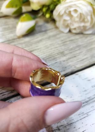 Кольцо женское серебро белое чёрное фиолетовое кільце жіноче5 фото