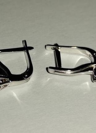 Женские золотые серьги с черными бриллиантами 0,60 карат. белое золото. новые (код: 17797)