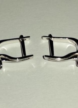 Женские золотые серьги с черными бриллиантами 0,60 карат. белое золото. новые (код: 17797)