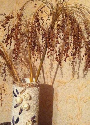 Ваза украшенная морскими ракушками