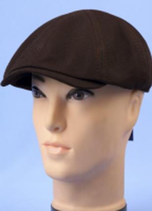Кепка коричнева восьмиклинка зі щільної бавовни 56 57 58 59-60