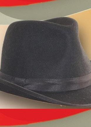 Фетрова чоловічий капелюх поля 6 см колір чорний 56 57