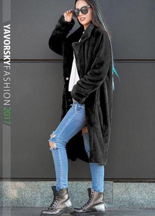 Чёрная женская меховая  шуба размер м