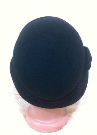 Фетровий капелюх з маленькими полями колір чорний5 фото