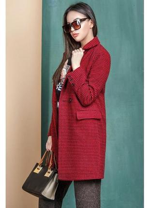 Женское пальто  размер 42 - 48 цвет бордовый