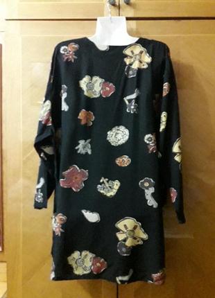 100% вискоза  брендовая стильная блуза  в винтажном стиле  р.xl от bon' " aparte2 фото