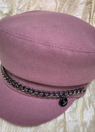 Картуз кепка жіночий драп із великим ланцюгом різні кольори7 фото