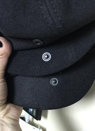 Черная мужская кепка хулиганка восьмиклинка из кашемира 604 фото