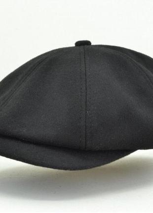 Черная мужская кепка хулиганка восьмиклинка из кашемира 601 фото