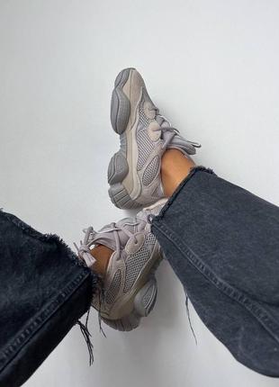 Женские кроссовки adidas yeezy 500 ash grey7 фото