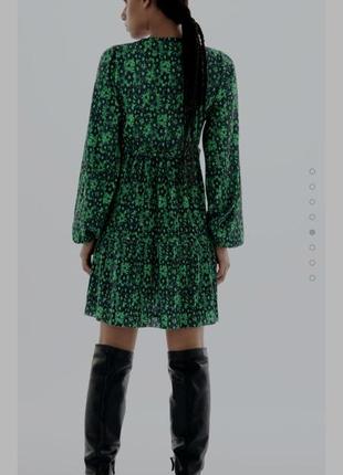 Сукня в зелений квітковий принт zara 20223 фото