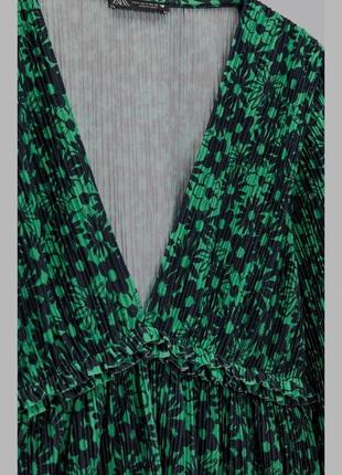 Сукня в зелений квітковий принт zara 20227 фото