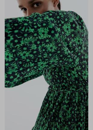 Сукня в зелений квітковий принт zara 20226 фото