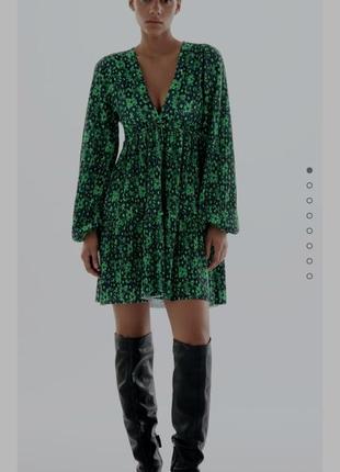 Сукня в зелений квітковий принт zara 2022