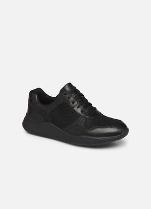 Шкіряні кросівки clarks sift black lace