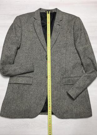 Фирменный шерстяной мужской серый пиджак жакет блейзер topman оригинал10 фото