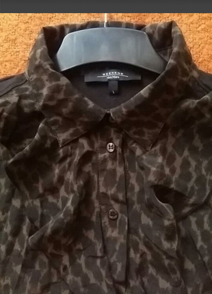Шелковая крутая рубашка с леопардовым принтем от известного бренда.2 фото