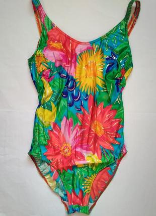 16/хл/44 anita бесподобный яркий цельный цветочный слитный купальник с топом на с-д-е
