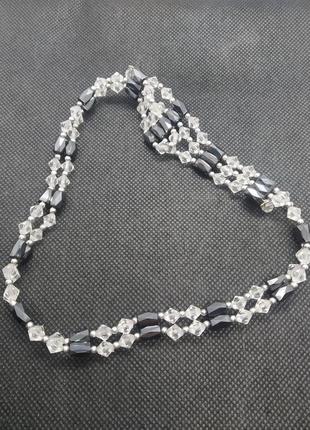 Бусы ожерелье браслет магнитные из магнетита3 фото