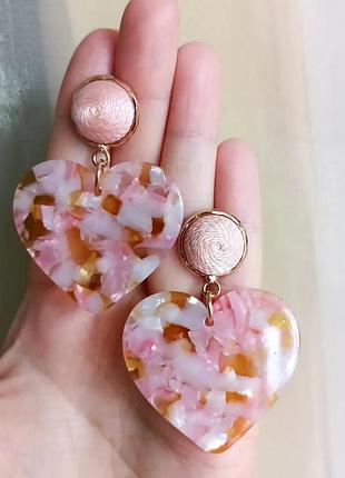 Сережки акрилові акрил сережки серця сердечка