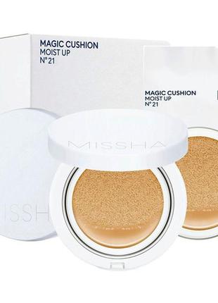 Увлажняющее тональное средство-кушон missha magic cushion moist up spf50