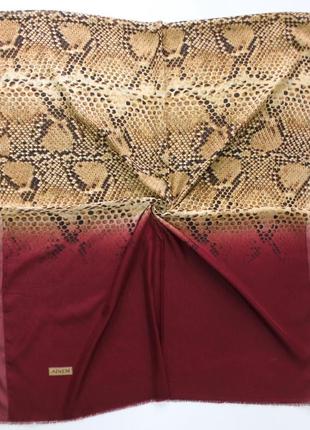 Универсальный шарф  палантин  хлопок узор змеиный принт с бахромой 180 х 70 см6 фото