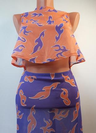 Пляжное платье мини сетка в стиле ретро пэтчворк jaded london (размер 38)5 фото