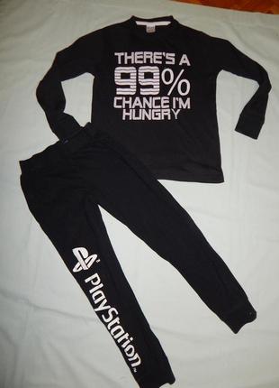 Пижама трикотажная модная скомбинированная 10-11 лет