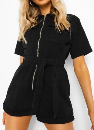 Крутой джинсовый комбез от бренда boohoo, котоновый комбез3 фото