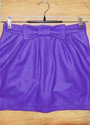 Atmosphere тепла фіолетова спідниця з декором бант xs-s