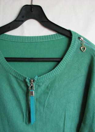 Оригінальне трикотажне плаття зеленого кольору з блискавками4 фото