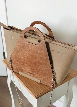 Сумка шопер из войлока