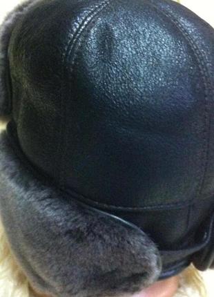 Чоловіча вушка з натуральної шкіри з овчини довге вухо  58-596 фото