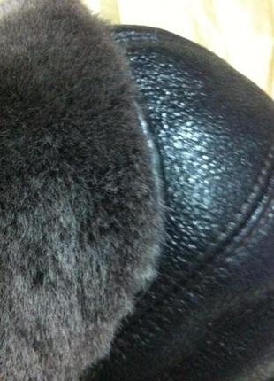 Чоловіча вушка з натуральної шкіри з овчини довге вухо  58-597 фото