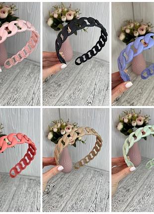 Набір кольорових матових обручі для волосся (6 штук)