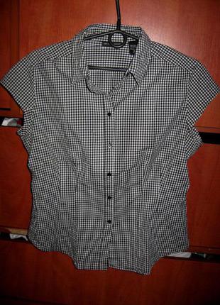 Блуза slim fit клетка
