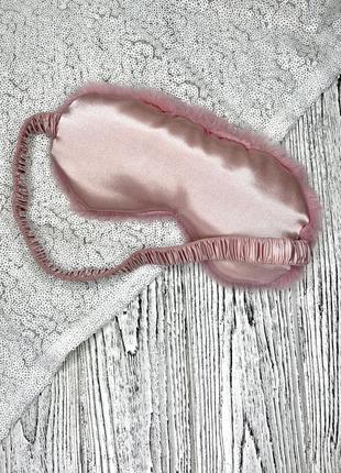 Плюшевая маска для сна розовая3 фото
