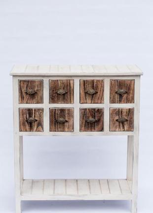 Тумба дерев'яна вінтажна 8 висувних ящиків висота 90 см