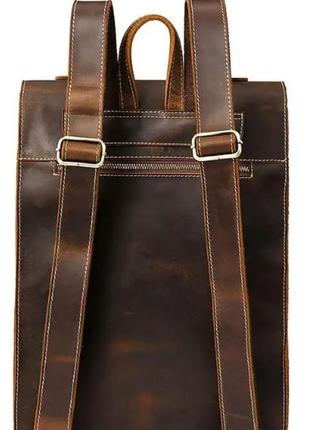 Рюкзак кожаный дорожный коричневый2 фото