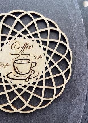 Дерев’яна підставка під горнятко «дерево» 10 см