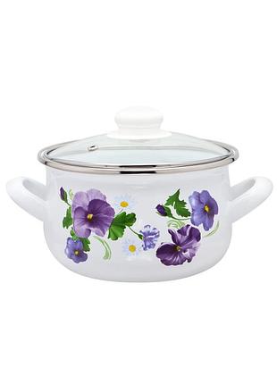 Каструля емальована 2,1 л "фіалка" 2999
