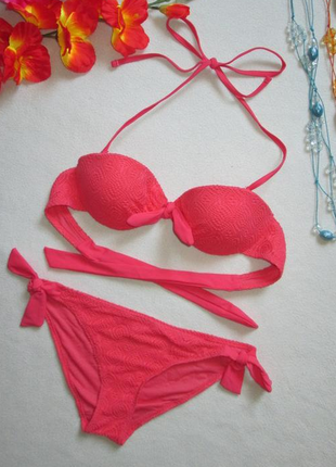 Шикарний роздільний ажурний купальник на зав'язках аccessorize🌹❇️🌹